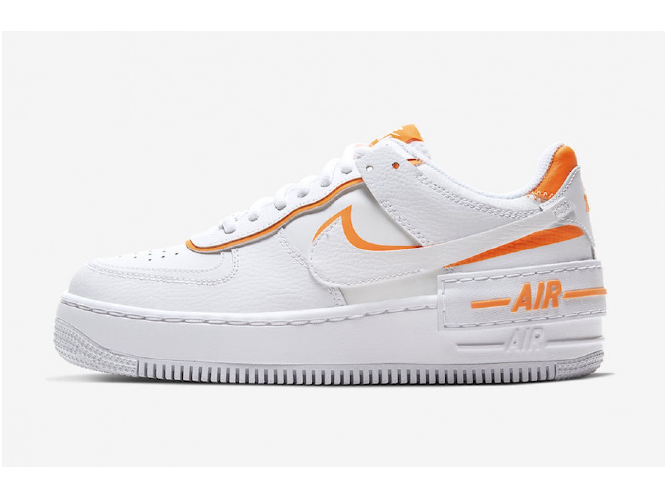 orange and white air force 1 shadow