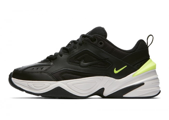 Женские кроссовки Nike M2K Tekno (чёрный/белый/зелёный)