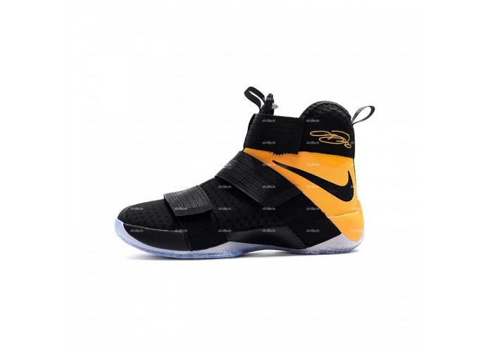 Мужские кроссовки Nike Lebron Soldier 10 (черно-желтый)