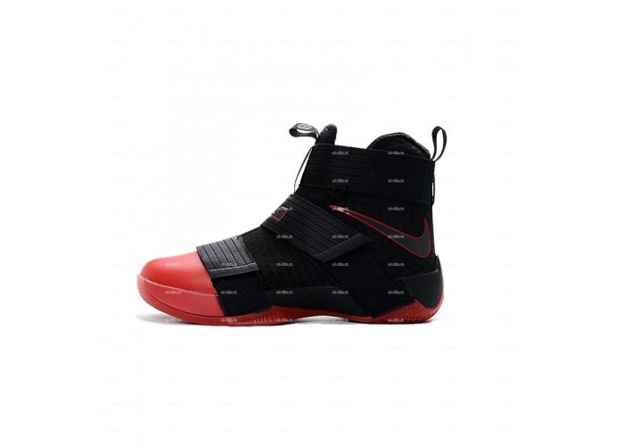 Мужские кроссовки Nike Lebron Soldier 10 (черно-красный)