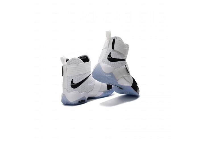 Мужские кроссовки Nike Lebron Soldier 10 (бело-черный)